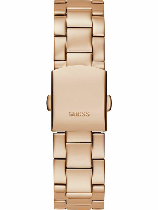Guess Eclipse Women's Watch Chronograph with Pink Gold Metal Bracelet