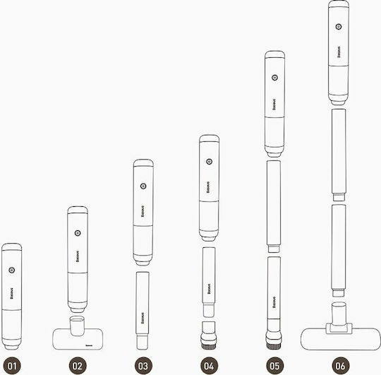 Baseus H5 Επαναφορτιζόμενη Σκούπα Stick 5V Μαύρη