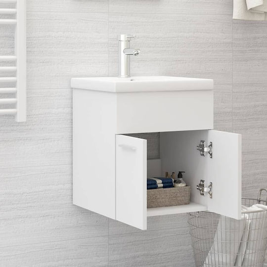 vidaXL Countertop with Sink L41xW38.5xH46cm White