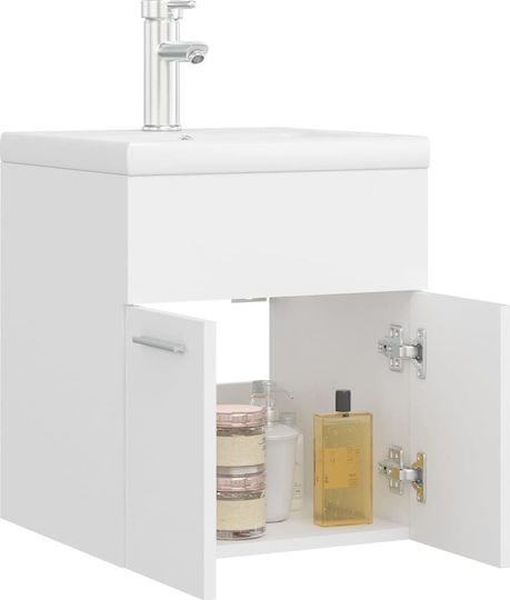 vidaXL Countertop with Sink L41xW38.5xH46cm White