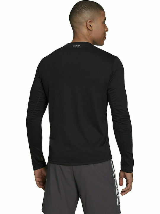 Adidas Fast Bluza Sportivă pentru Bărbați cu Mânecă Lungă Neagră