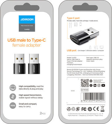 Joyroom S-H152 Konverter USB-C weiblich zu USB-A männlich Schwarz