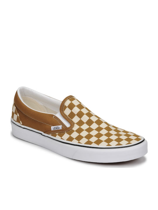 vans checkerboard slip on tigers eye