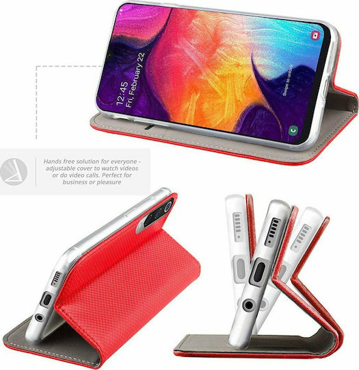 Книга Изкуствена кожа Червен (Xiaomi Mi 10T Lite)