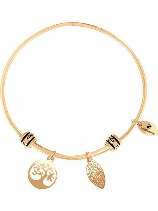 Natalie Gersa Tree Leaf Women's Bracelet Handcuffs from Stainless Steel Gold Plated 21cm