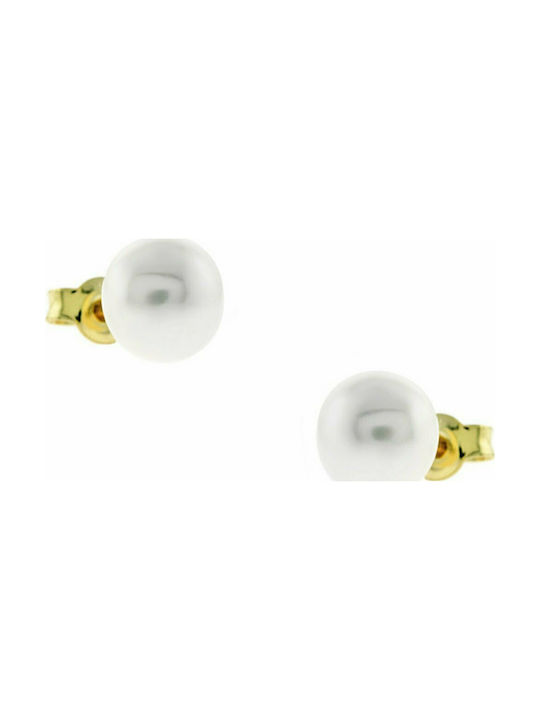 Mertzios.gr Earrings made of Gold 14K with Pearls