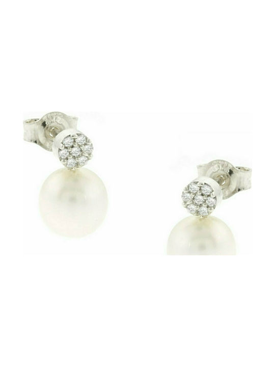 Mertzios.gr Earrings made of Platinum with Pearls