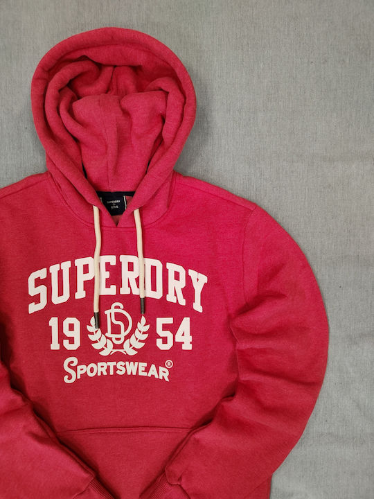 Track & Field Hoodie Φούτερ με Κουκούλα Rouge-red-marl
