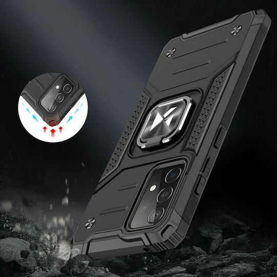 Wozinsky Ring Armor Back Cover Plastic Black (Galaxy A52 / A52s)
