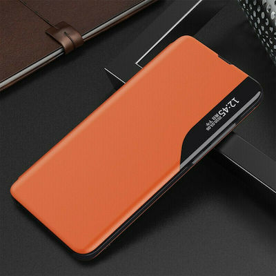 Hurtel Eco Leather View Buchen Sie Synthetisches Leder Orange (Galaxy S21 5G)