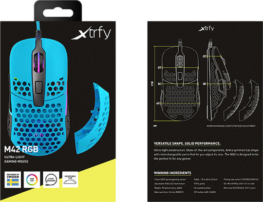 Xtrfy M42 RGB Gaming Ποντίκι 16000 DPI Miami Blue
