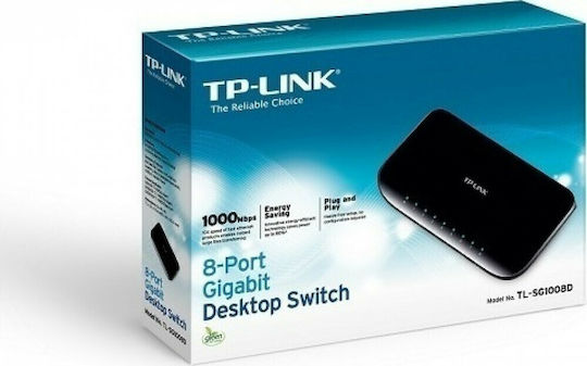 TP-LINK TL-SG1008D Unmanaged L2 Switch with 8 Gigabit (1Gbps) Ethernet Ports