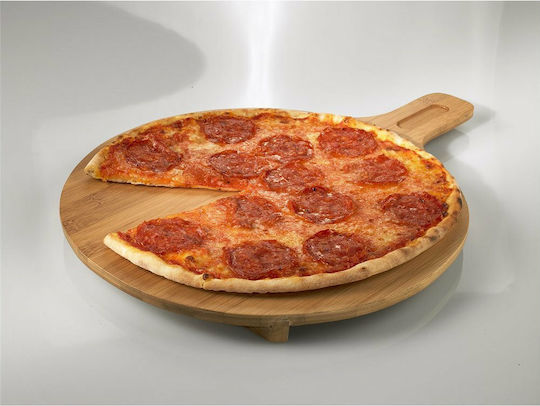 Leone Round Wooden Serving Board With Handle 29cm