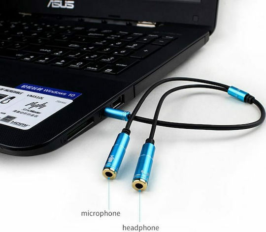 Foyu Foyu TRRS 3.5mm Male to 3.5mm Female Audio Cable Black 0.3m