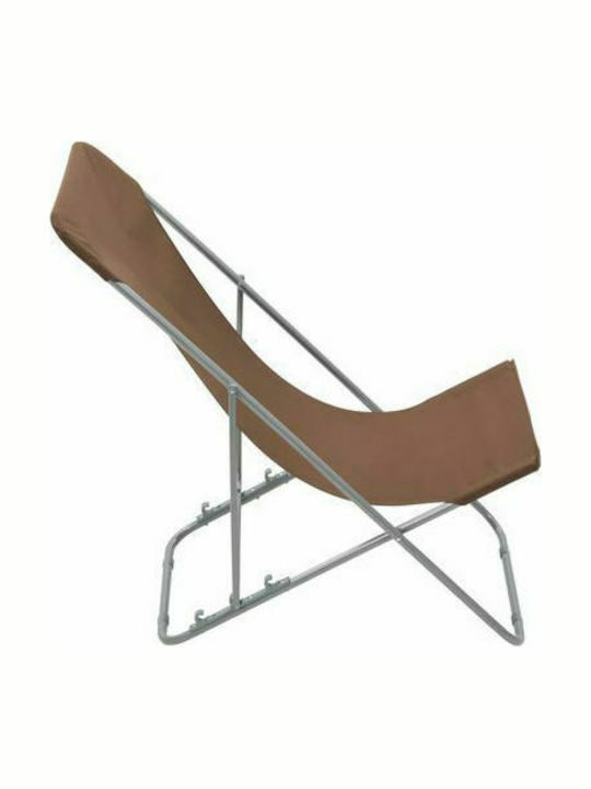 Sezlonguri Metalică cu Maro Material 2buc 75x57x99cm
