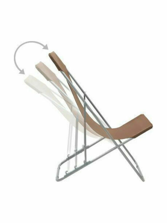 Sezlonguri Metalică cu Maro Material 2buc 75x57x99cm