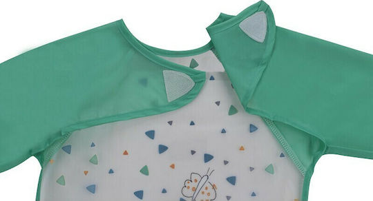 Interbaby Mangas Coverall Plastic with Hoop & Loop Fastener, Pocket & Sleeves Verde