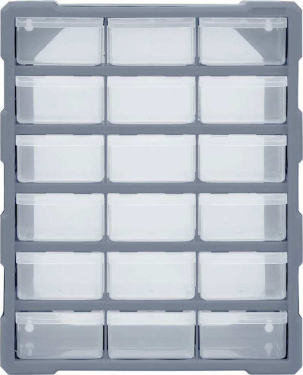 vidaXL Συρταριέρα Εργαλείων Plastic with 18 Drawers W38xD16xH47cm Organization Drawer