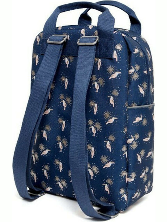 Petit Monkey Toucans Σχολική Τσάντα Πλάτης Νηπιαγωγείου Μπλε με Θήκη για Παγούρι
