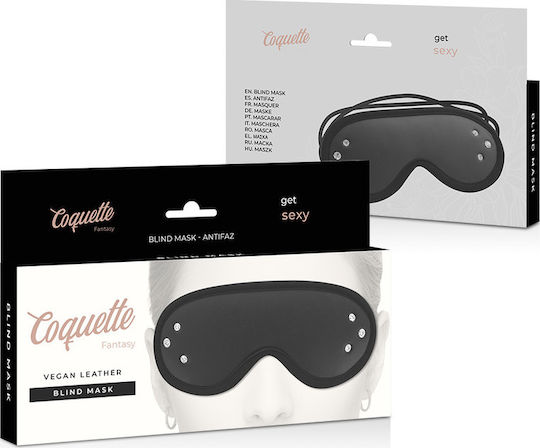 Coquette Fantasy Vegan Leather Blind Mask BDSM Μάσκα σε Μαύρο Χρώμα