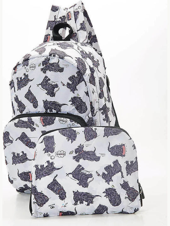 Eco Chic Foldable White Scatty Scotty School Bag Backpack Junior High-High School in White color