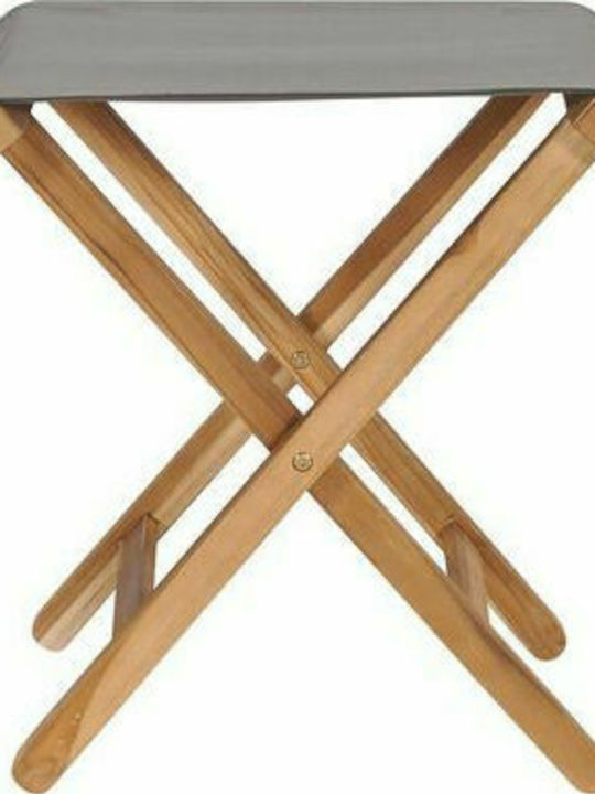 Wooden Outdoor Stool Teak Dark Grey 2 Pieces 38x38x46cm
