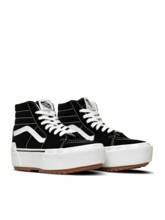 SK8 Hi Stacked Γυναικεία Flatforms Μποτάκια Μαύρα