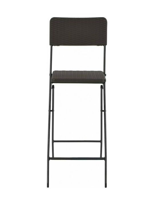 Bar Stool for Outdoor Space made of Polypropylene Brown 2 Pieces 45x63x114cm