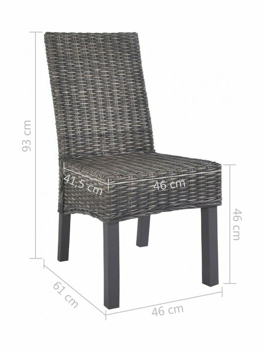 Außenstuhl Rattan Coffee 6Stück 46x41.5x93cm.