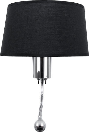 GloboStar Elegant Modern Wall Lamp with E27 Lamp Bulb Base and Switch Black 26.5x43x43cm