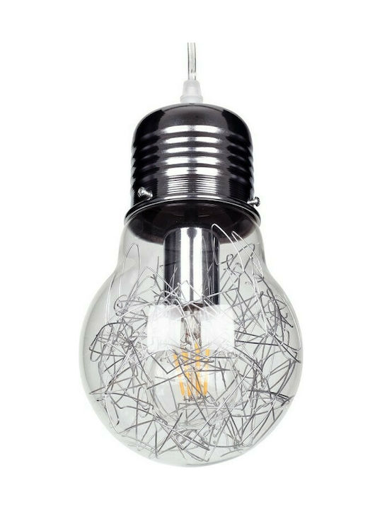 GloboStar Lamp Lustră Argintiu cu Dulie E27 38x22x27cm.