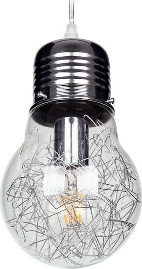 GloboStar Lamp Lustră Argintiu cu Dulie E27 38x22x27cm.
