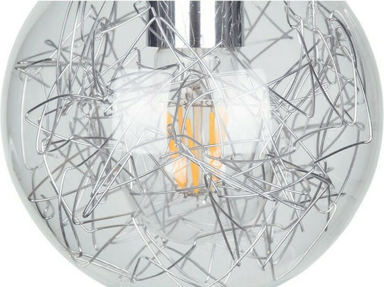GloboStar Lamp Lustră Argintiu cu Dulie E27 38x22x27cm.