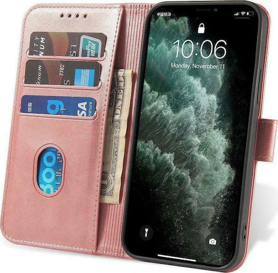Hurtel Magnet Wallet Δερματίνης Ροζ (Redmi Note 10 Pro)