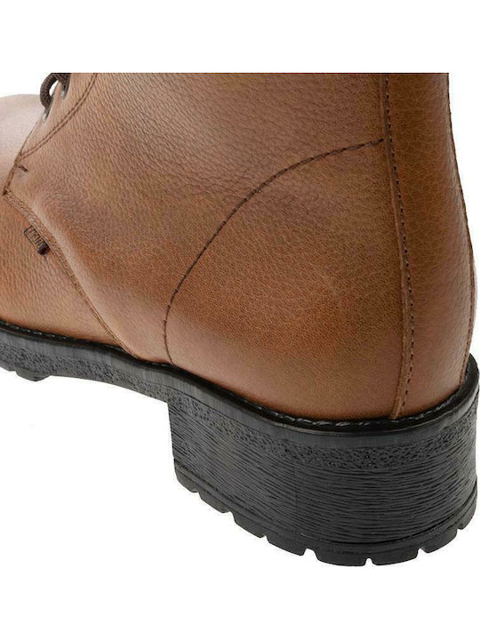 Leather Women's Ankle Boots Tabac Brown