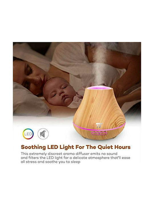 TaoTronics LED Уред за ароматерапия TT-AD004 с таймер Кафяв 400мл TT-AD004