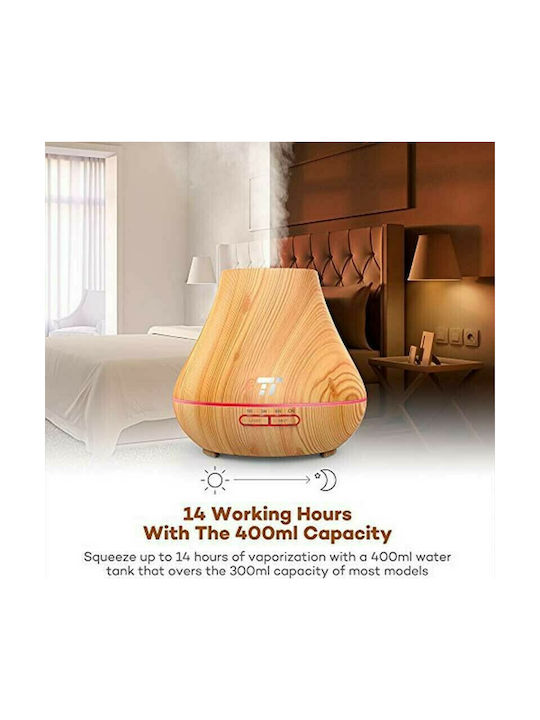 TaoTronics LED Уред за ароматерапия TT-AD004 с таймер Кафяв 400мл TT-AD004