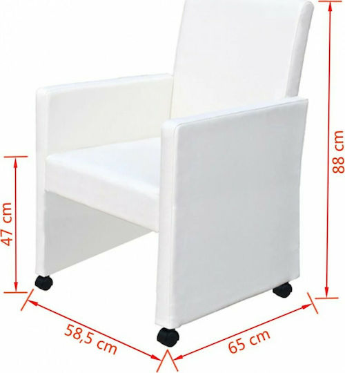 Stühle Speisesaal Weiß 2Stück 58.5x65x88cm