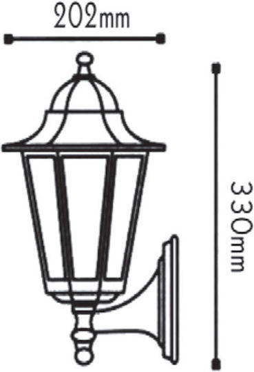 Aca Felinar de exterior montat pe perete E27 IP45 20.2x33εκ.
