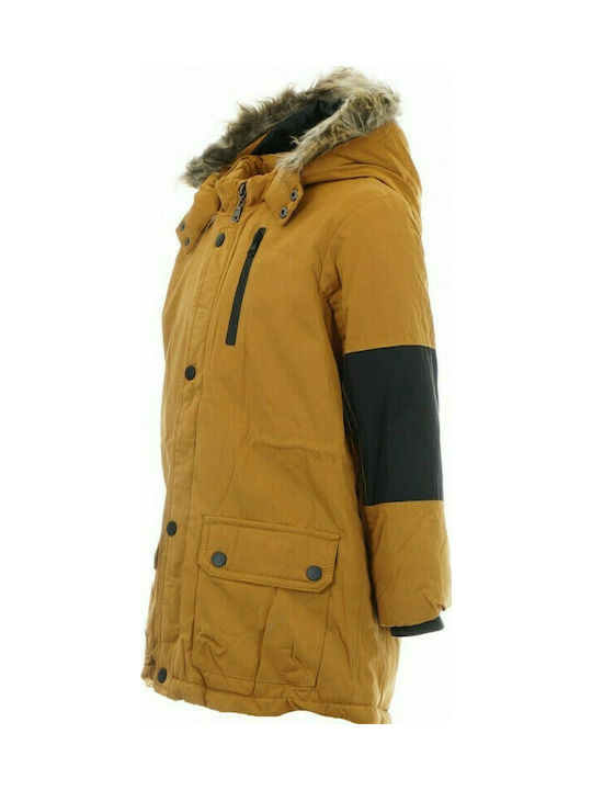 Hashtag Kinderparka Lang mit Kapuze Beige