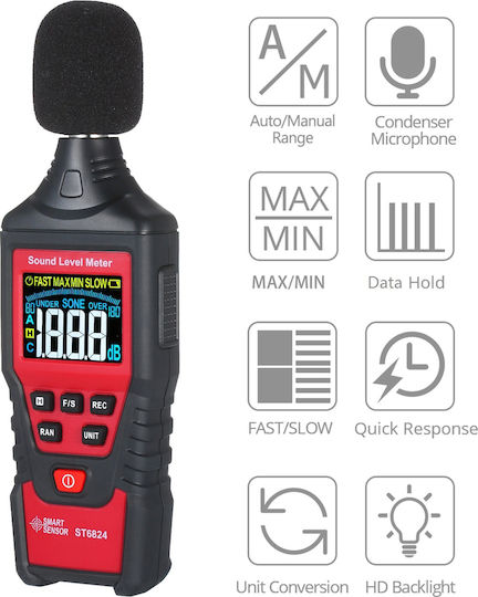 Smart Sensors ST6824 Decibel Meter 30-130dB