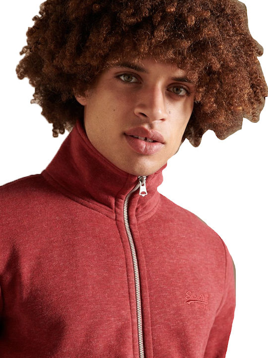 Superdry Ovin Men's Sweatshirt Jacket with Pockets Rhubarb Marl