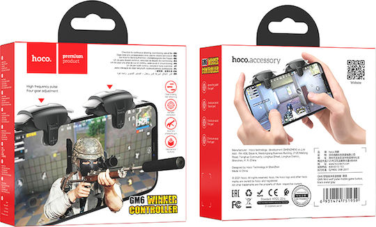 Hoco GM6 Wild Wolf Pulse Безжичен Геймпад за Android / iOS Черен + Сив