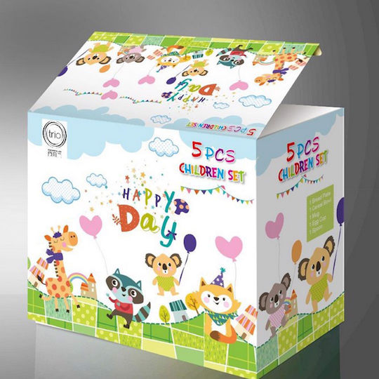 Cryspo Trio Feeding Set Happy Day made of Porcelain Multicolour 5pcs 28.8394.90
