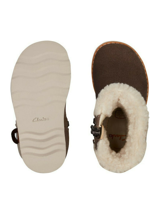 Crown Loop T Suede Παιδικά Μποτάκια με Φερμουάρ Καφέ