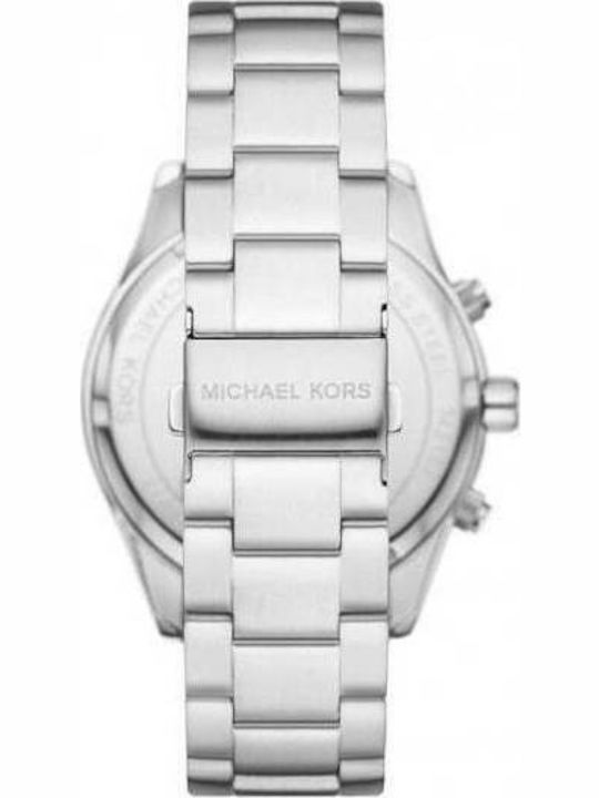 Michael Kors Layton Men's Watch 45mm Chronograph Battery with Silver Metal Bracelet