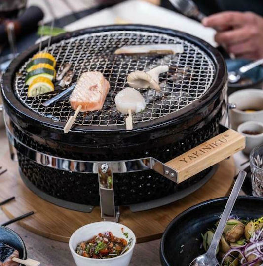 Yakiniku Κεραμική Ψησταριά Κάρβουνου 34.5x34.5εκ. Ιαπωνική Επιτραπέζια Στρογγυλή Ψησταριά Shichirin | Teppanyaki & Hibachi Grill