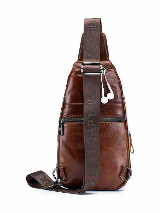 Leather Men's Bag Sling Brown