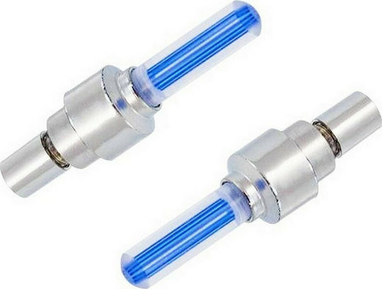 Fahrradventilkappe Fahrrad Ventilkappe LED 6,5 cm 2 Stück Blau