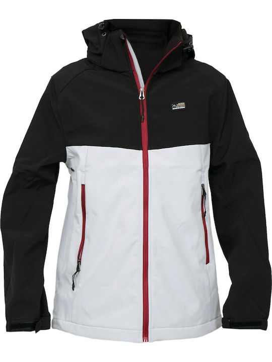 3 in 1 Winter Softshell Waterproof and Windproof Men’s Jacket Ice White Black